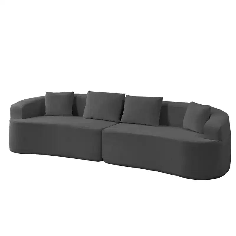 Mjkone 112 Canapé d'angle modulaire incurvé en tissu chenille Design moderne minimaliste Compressé Aucun assemblage requis
