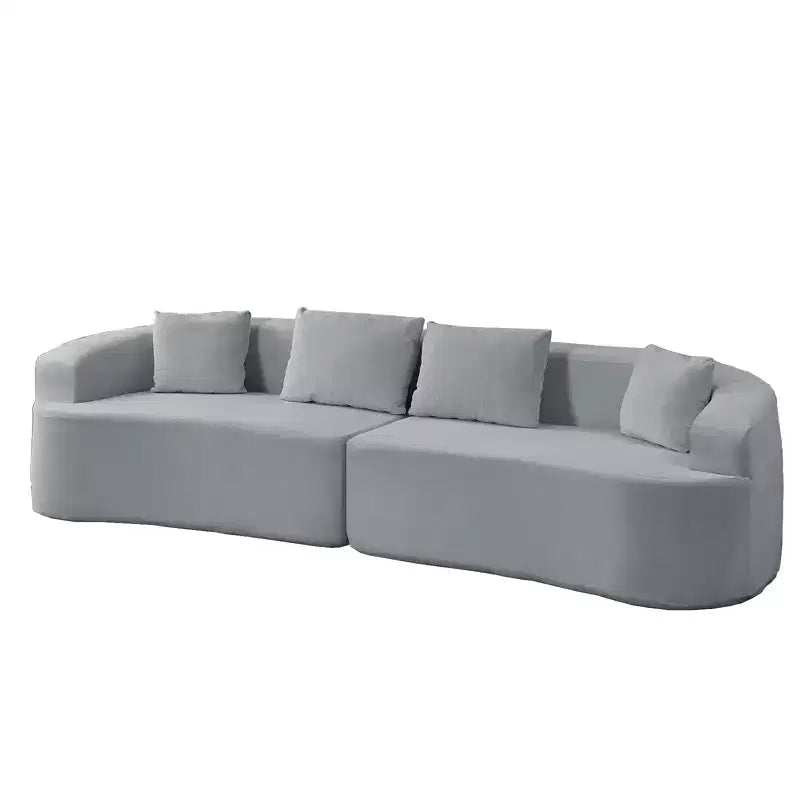 Mjkone 112 Canapé d'angle modulaire incurvé en tissu chenille Design moderne minimaliste Compressé Aucun assemblage requis