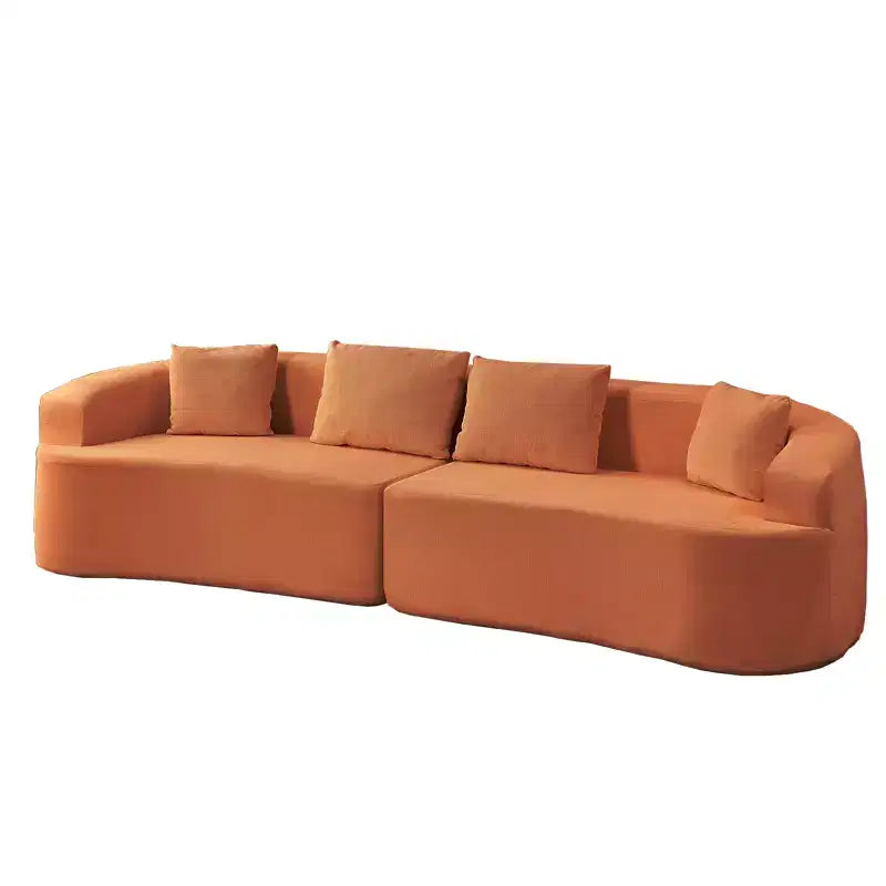 Mjkone 112 Canapé d'angle modulaire incurvé en tissu chenille Design moderne minimaliste Compressé Aucun assemblage requis