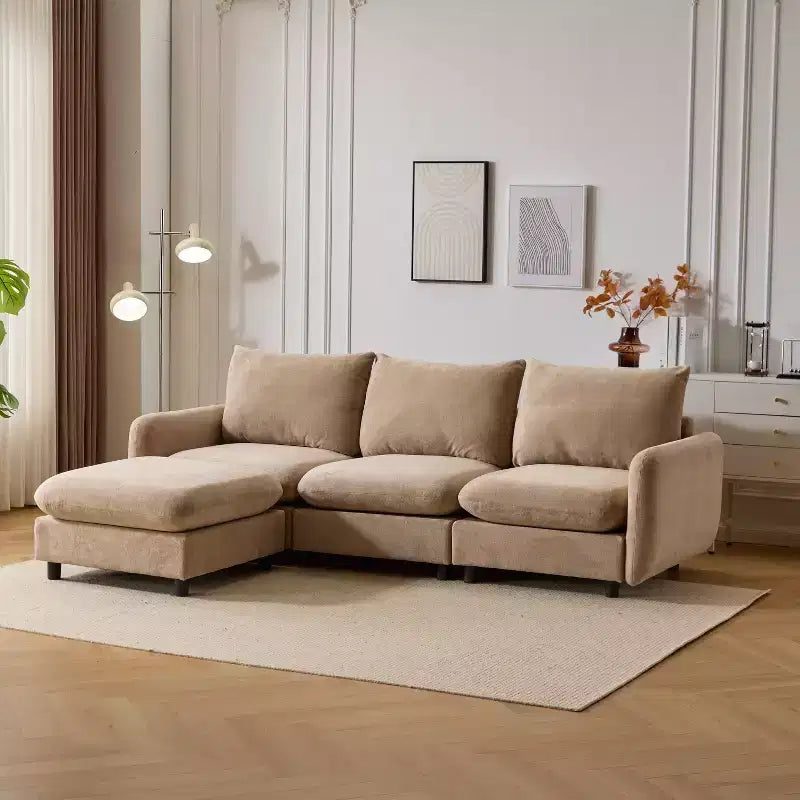 Christopher Knight Home Acker, canapé sectionnel moderne en tissu en forme de L, 4 pièces
