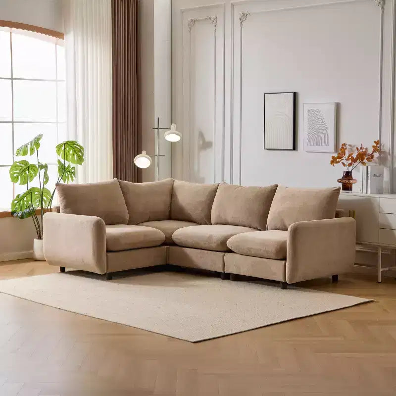 Christopher Knight Home Acker, ensemble de canapés modulaires modernes rembourrés 4 pièces
