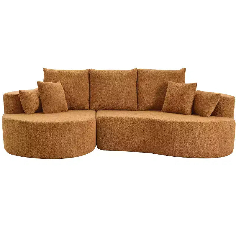 Canapé d'angle incurvé moderne Christopher Knight Home Camilla 106 po à 3 places rembourré avec 7 oreillers