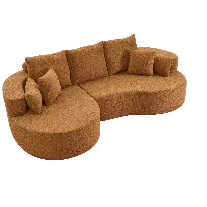 Canapé d'angle incurvé moderne Christopher Knight Home Camilla 106 po à 3 places rembourré avec 7 oreillers