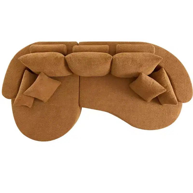 Canapé d'angle incurvé moderne Christopher Knight Home Camilla 106 po à 3 places rembourré avec 7 oreillers
