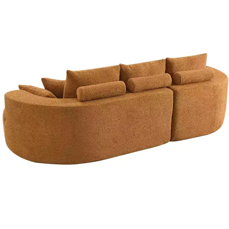Canapé d'angle incurvé moderne Christopher Knight Home Camilla 106 po à 3 places rembourré avec 7 oreillers