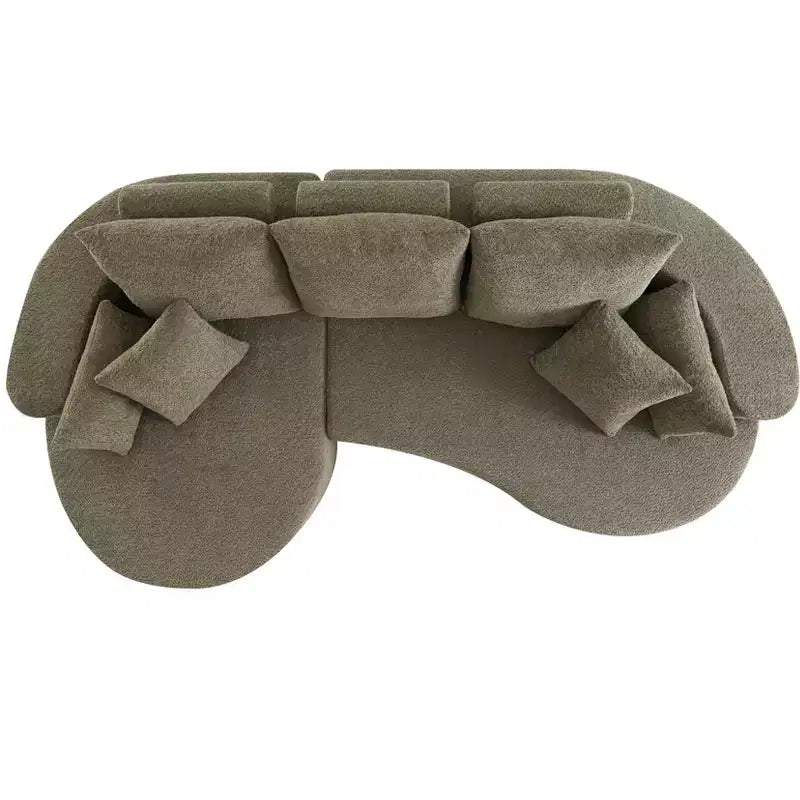 Canapé d'angle incurvé moderne Christopher Knight Home Camilla 106 po à 3 places rembourré avec 7 oreillers