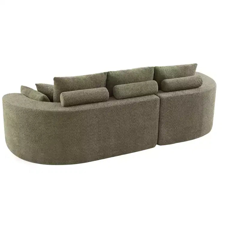 Canapé d'angle incurvé moderne Christopher Knight Home Camilla 106 po à 3 places rembourré avec 7 oreillers