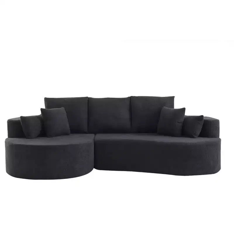 Canapé d'angle incurvé moderne Christopher Knight Home Camilla 106 po à 3 places rembourré avec 7 oreillers