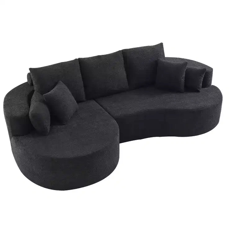 Canapé d'angle incurvé moderne Christopher Knight Home Camilla 106 po à 3 places rembourré avec 7 oreillers
