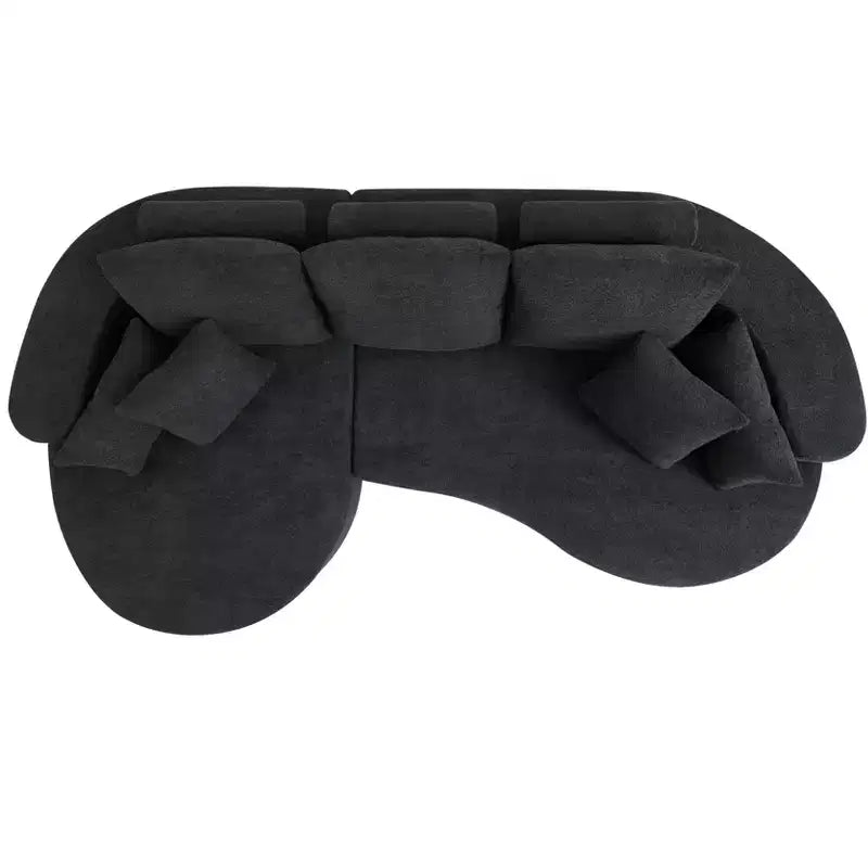 Canapé d'angle incurvé moderne Christopher Knight Home Camilla 106 po à 3 places rembourré avec 7 oreillers