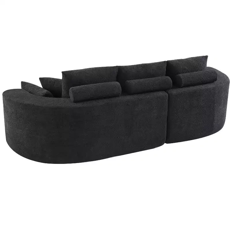 Canapé d'angle incurvé moderne Christopher Knight Home Camilla 106 po à 3 places rembourré avec 7 oreillers