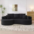Christopher Knight Home Camilla Modern 106'' 3-Seater Upholstered Curved Sectional Sofa with 7 Pillows