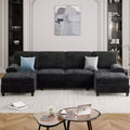 Canapé d'angle Celebalcony 106 pour salon, canapé en U 4 places avec double méridienne, canapé en tissu confortable pour appartement