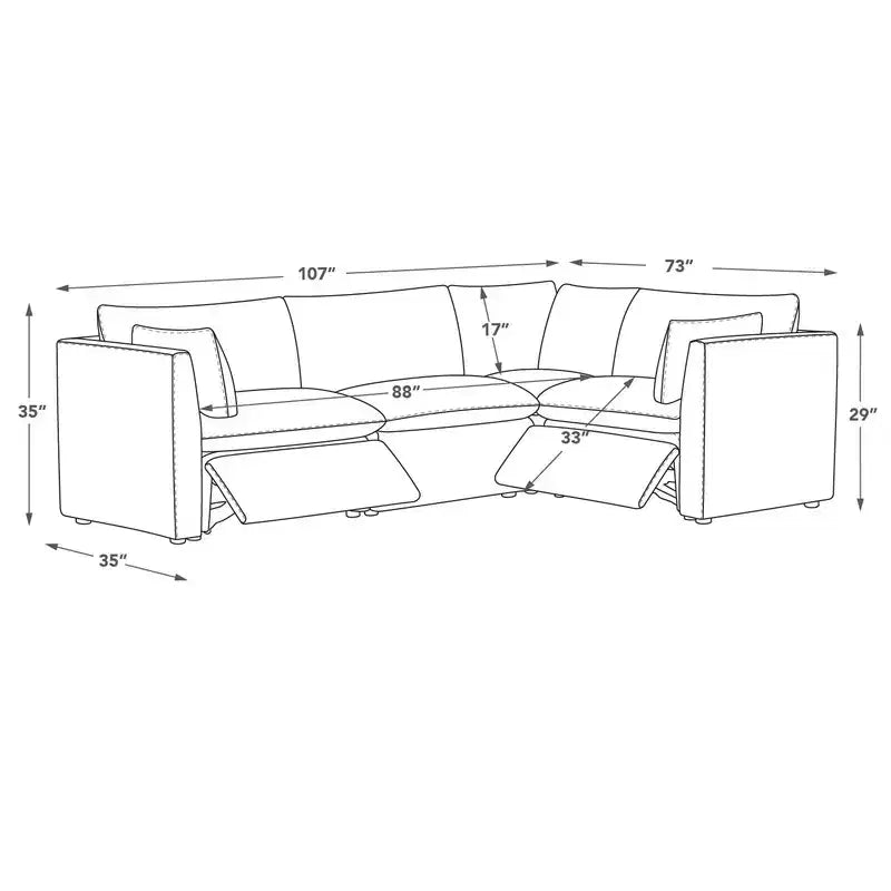 Canapé sectionnel inclinable électrique Spruce & Spring