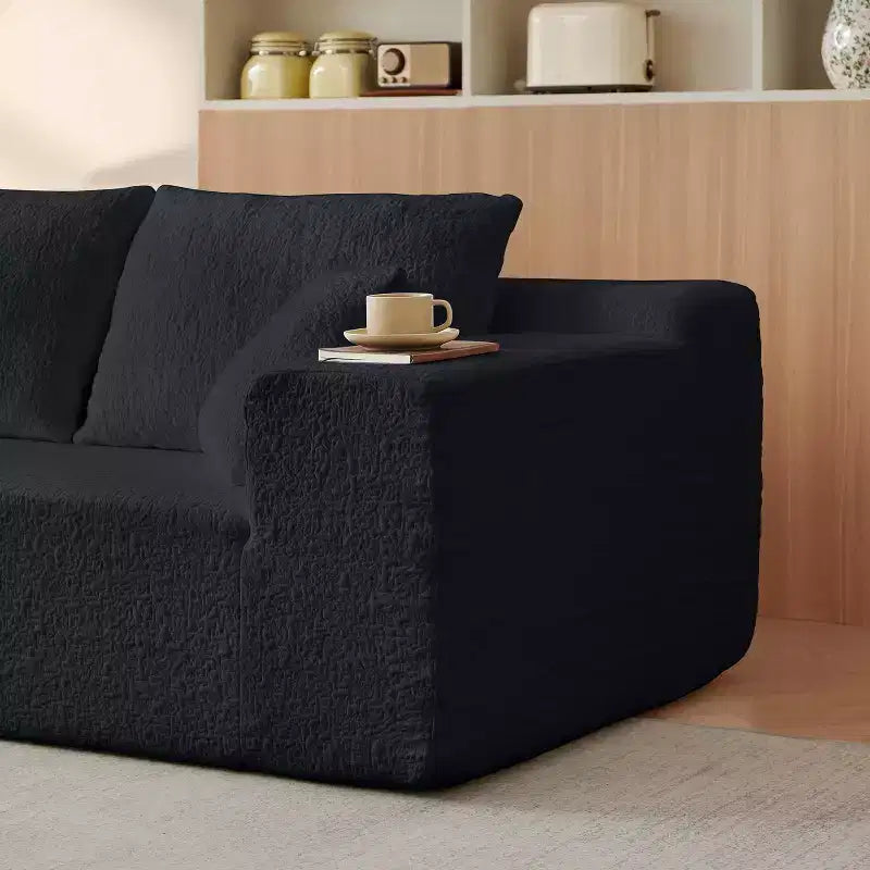 Canapé d'angle moderne GDFStudio Alaric de 263 cm en chenille avec 5 coussins