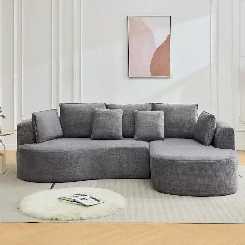 Canapé modulaire incurvé 106" – Chaise longue côté droit pour salon (aucun assemblage requis)