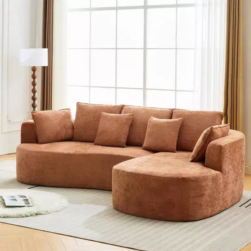 Canapé modulaire incurvé 106" – Chaise longue côté droit pour salon (aucun assemblage requis)