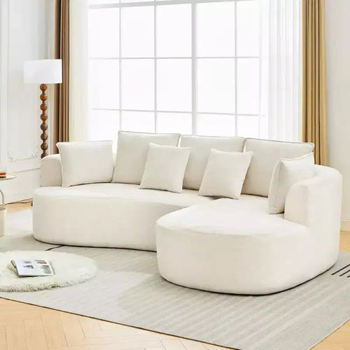 Canapé modulaire incurvé 106" – Chaise longue côté droit pour salon (aucun assemblage requis)