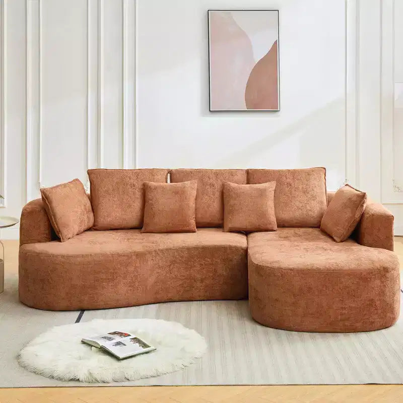 Canapé modulaire incurvé 106" – Chaise longue côté droit pour salon (aucun assemblage requis)