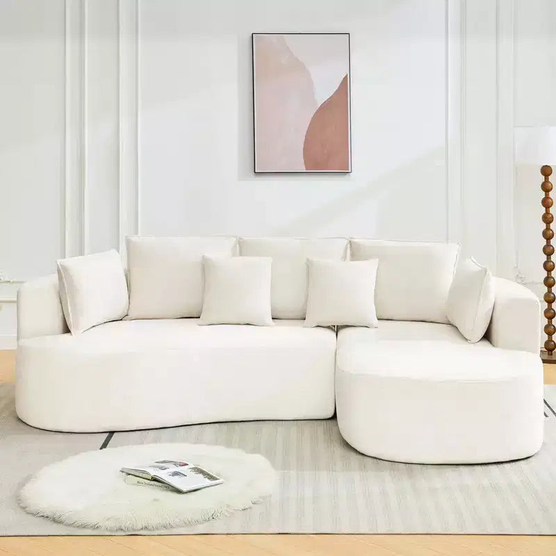 Canapé modulaire incurvé 106" – Chaise longue côté droit pour salon (aucun assemblage requis)