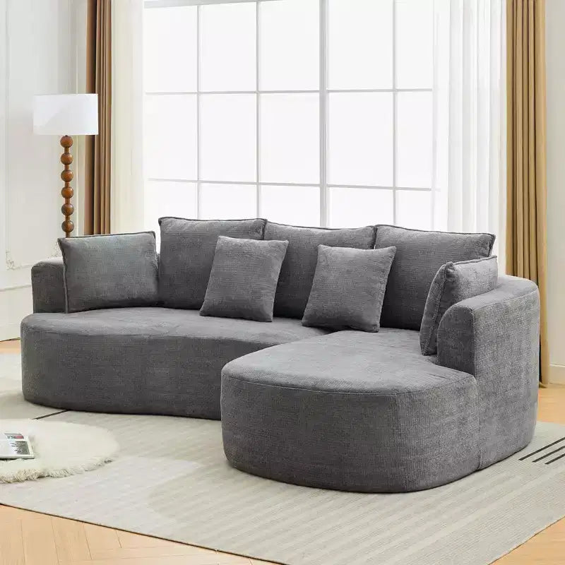 Canapé modulaire incurvé 106" – Chaise longue côté droit pour salon (aucun assemblage requis)