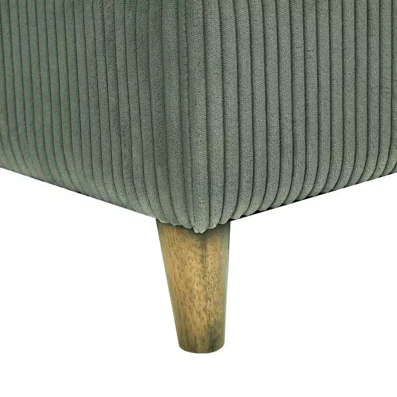 PexFix Canapé modulaire moderne en velours côtelé 6 places, conception convertible en U ou en L avec pouf et coussins pour salon ou bureau, vert olive