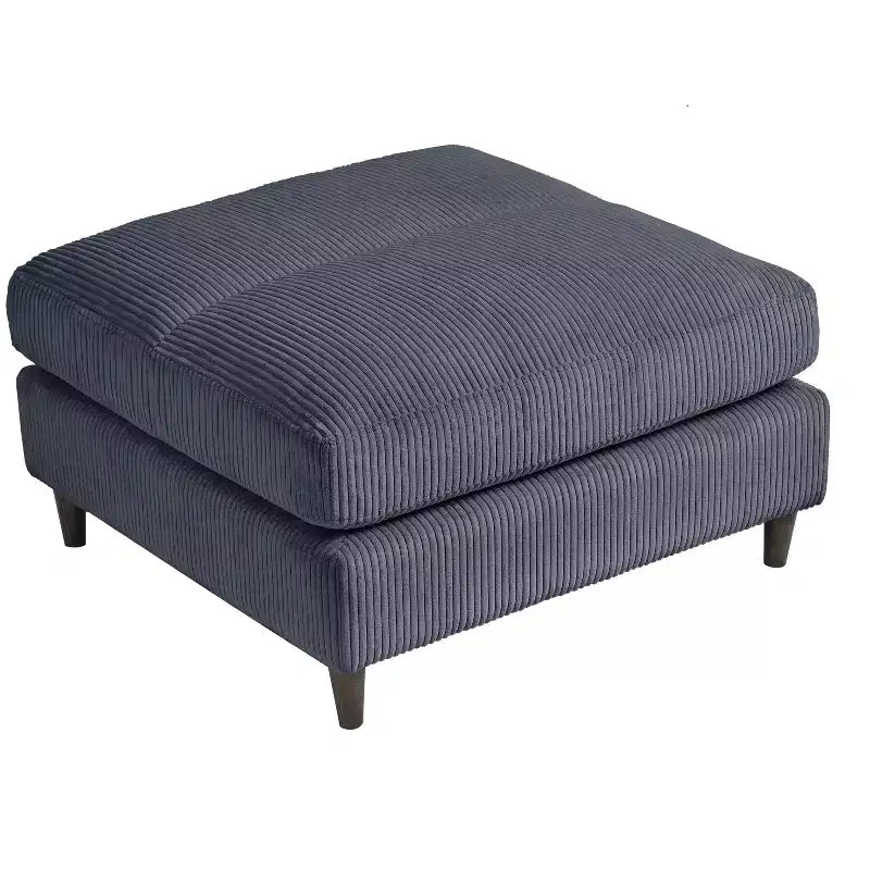 Canapé d'angle modulable moderne PexFix 6 places en velours côtelé, design convertible en U ou en L avec pouf et oreillers pour salon ou bureau, gris