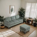 PexFix 4 Seat Velvet L-Shaped Sofa with Chaise and Padded Corduroy Multi-functional Modern Sectional Couch for Apartment Living Room Olive Green
