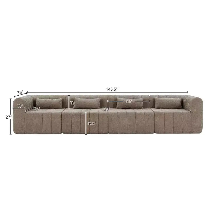 Christopher Knight Home Ahearn Canapé sectionnel modulable 4 pièces 145,5 po à compression complète