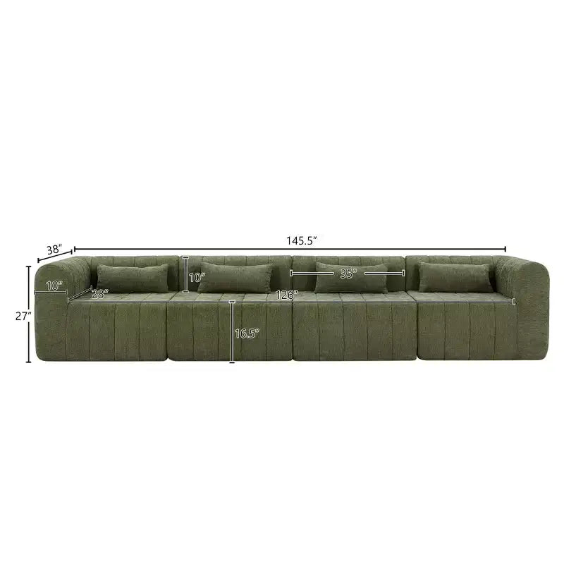 Christopher Knight Home Ahearn Canapé sectionnel modulable 4 pièces 145,5 po à compression complète