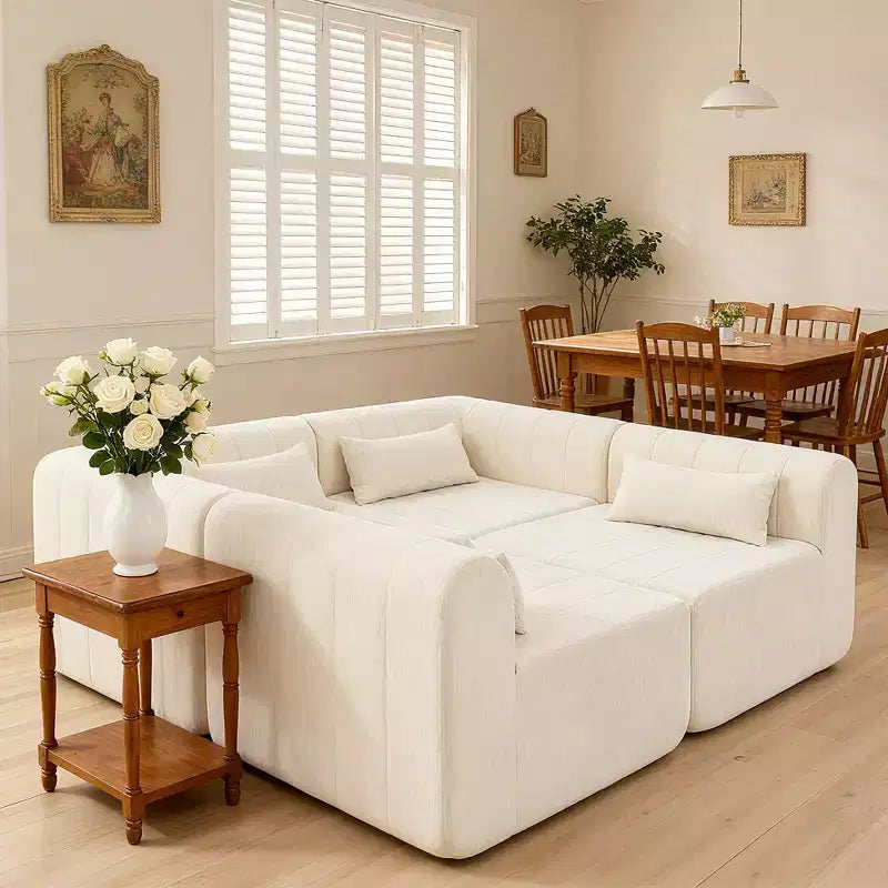 Christopher Knight Home Ahearn Canapé sectionnel modulable 4 pièces 145,5 po à compression complète