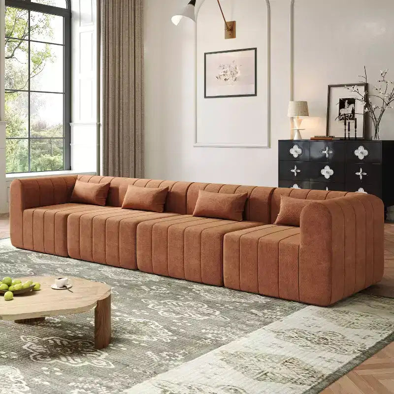 Christopher Knight Home Ahearn Canapé sectionnel modulable 4 pièces 145,5 po à compression complète