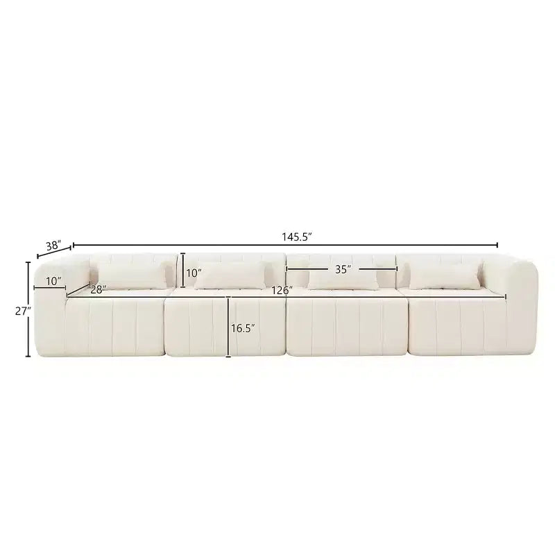Christopher Knight Home Ahearn Canapé sectionnel modulable 4 pièces 145,5 po à compression complète