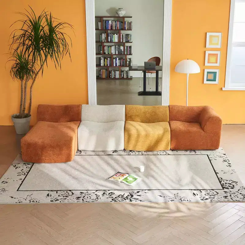 Canapé d'angle modulaire en velours GDFStudio Mirae 129,53''