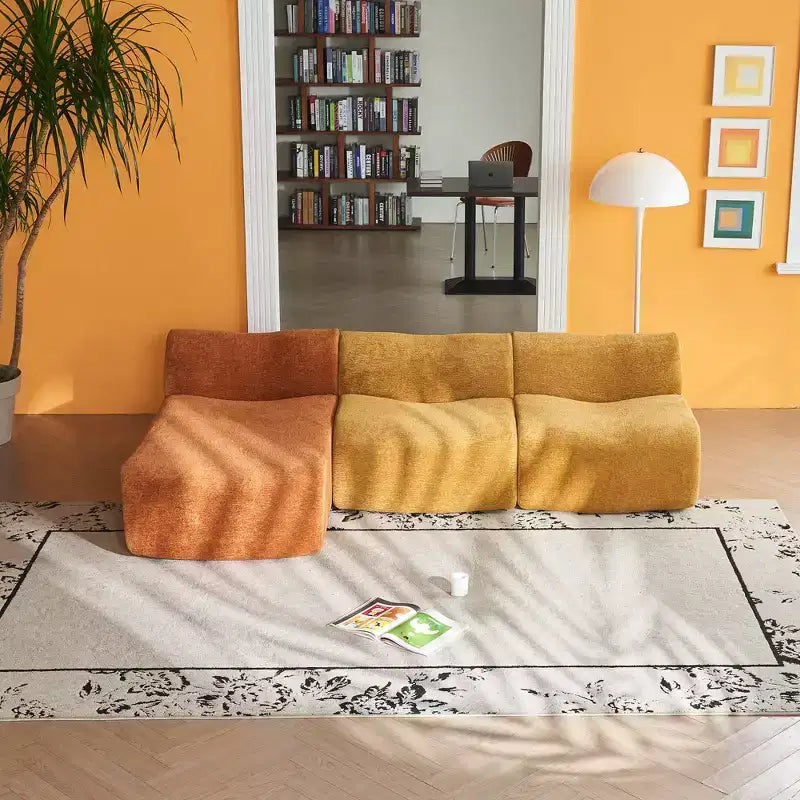Canapé d'angle modulaire en velours GDFStudio Mirae 129,53''