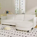 Homy Casa Modern L-Shaped Sectional Sofa with Chaise Lounge and Soft Cushions, for Living Room or Apartment, Beige