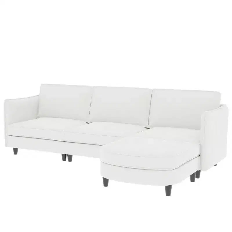 Homy Casa Canapé d'angle moderne en forme de L avec méridienne et coussins moelleux, pour salon ou appartement, beige