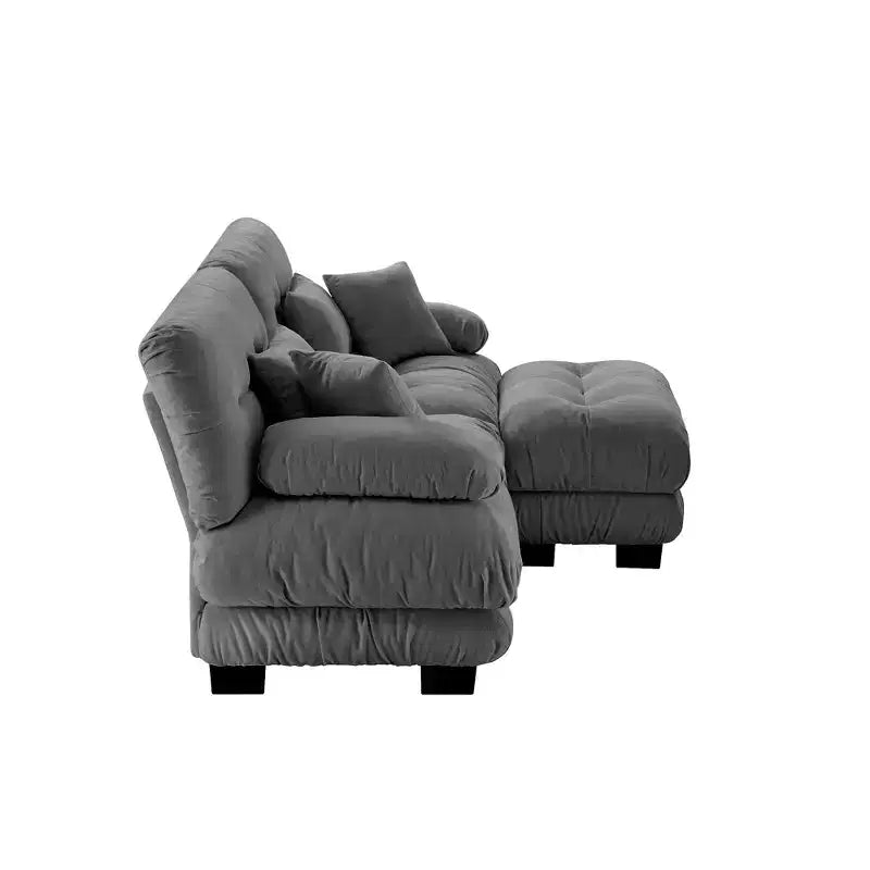 Homy Casa Cloud - Canapé d'angle en L avec méridienne et coussins moelleux, pour salon ou salle familiale