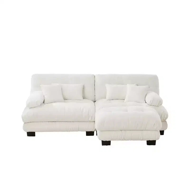 Homy Casa Cloud - Canapé d'angle en L avec méridienne et coussins moelleux, pour salon ou salle familiale