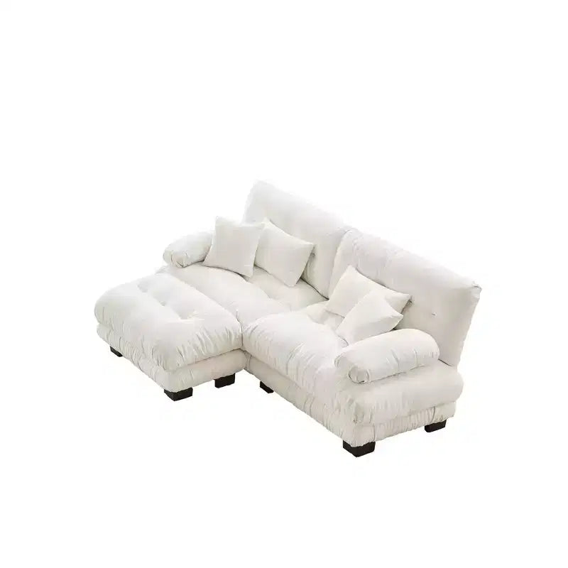 Homy Casa Cloud - Canapé d'angle en L avec méridienne et coussins moelleux, pour salon ou salle familiale