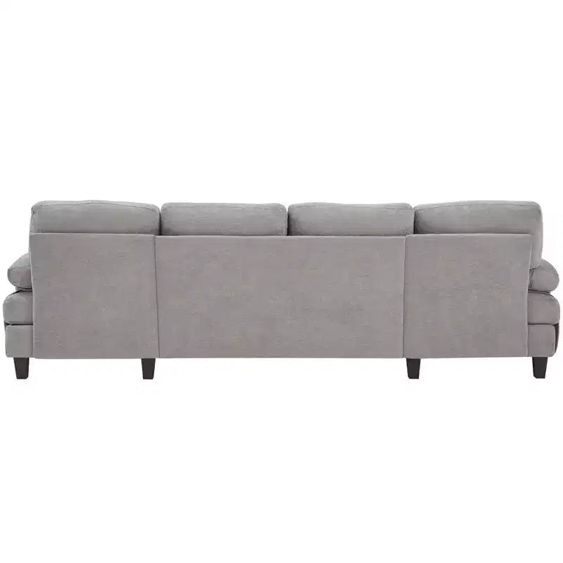 Homy Casa Canapé d'angle en U avec poches de rangement et oreillers d'accoudoir, canapé de salon moderne à 6 places, gris