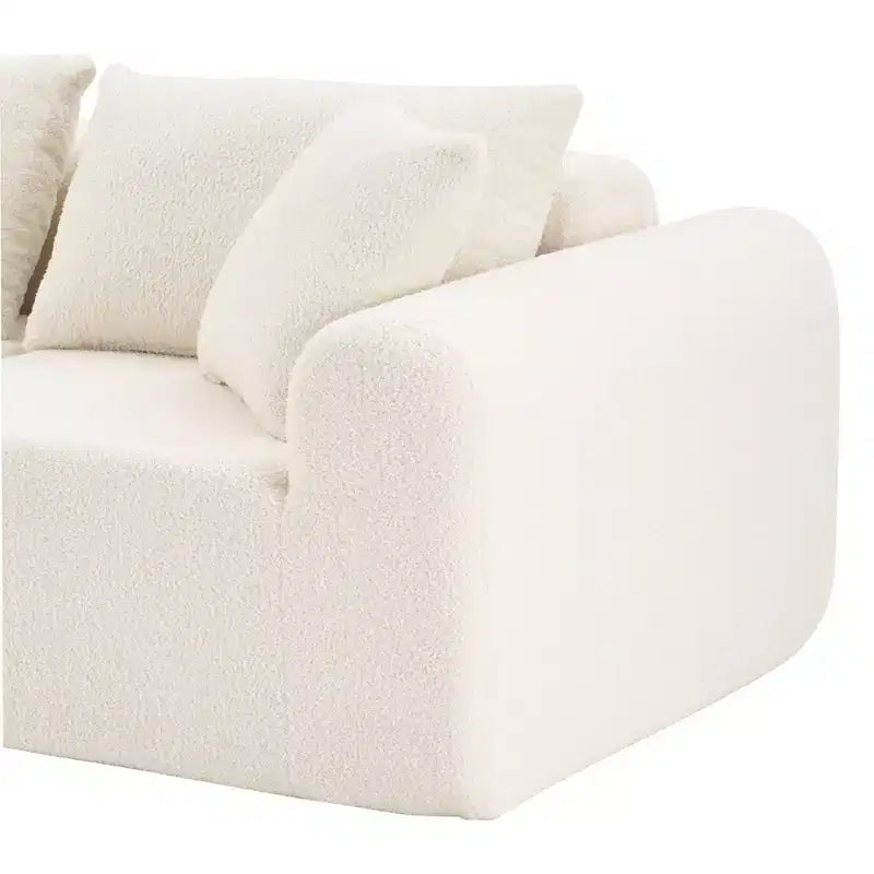 PexFix 104 Grand canapé modulaire sectionnel avec méridienne en forme de L, canapés nuages rembourrés modernes avec oreillers décoratifs pour salon chambre beige