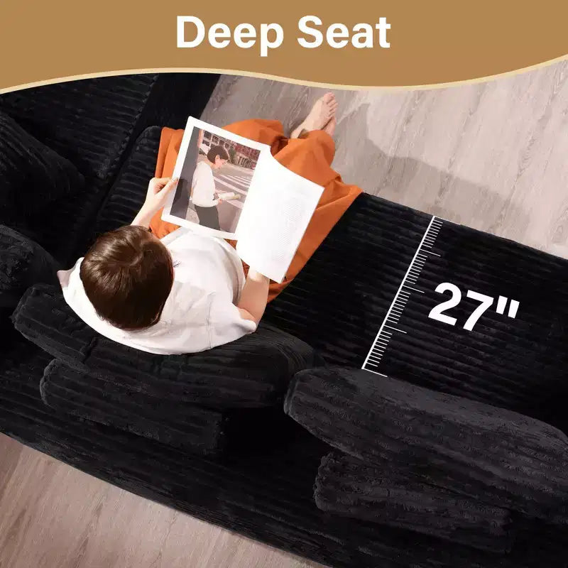 Canapé d'angle modulable HOMLUX, Canapé rembourré en forme de U, Canapés modernes et minimalistes pour salon, Canapé d'angle à assise profonde combinable à volonté