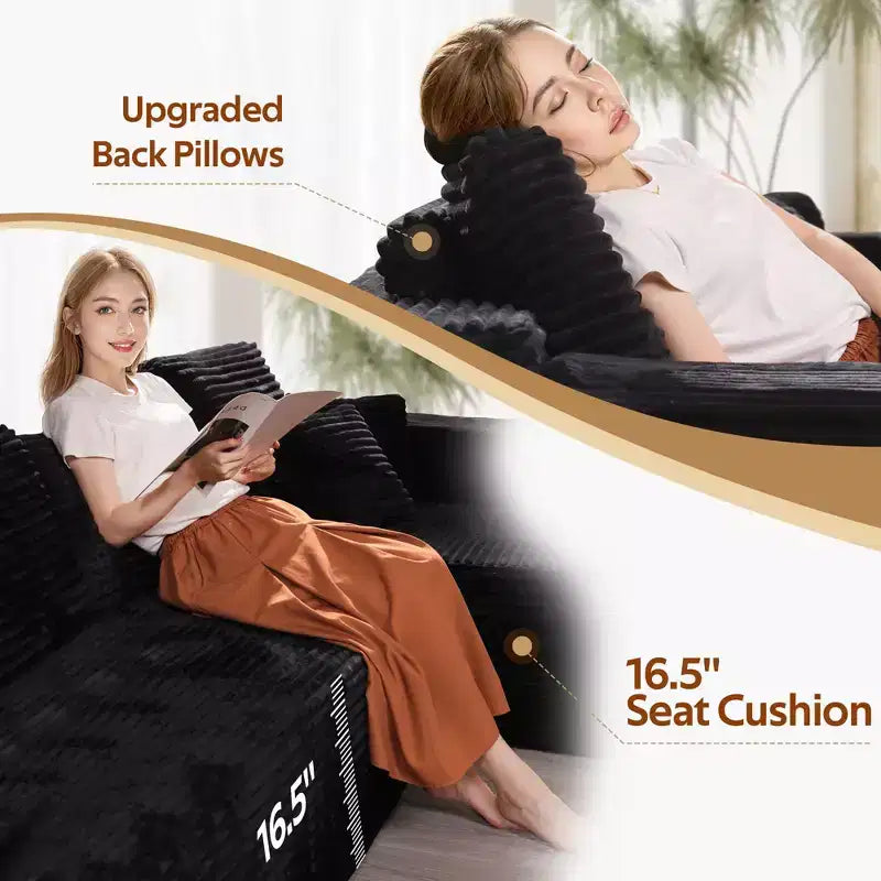 Canapé d'angle modulable HOMLUX, Canapé rembourré en forme de U, Canapés modernes et minimalistes pour salon, Canapé d'angle à assise profonde combinable à volonté