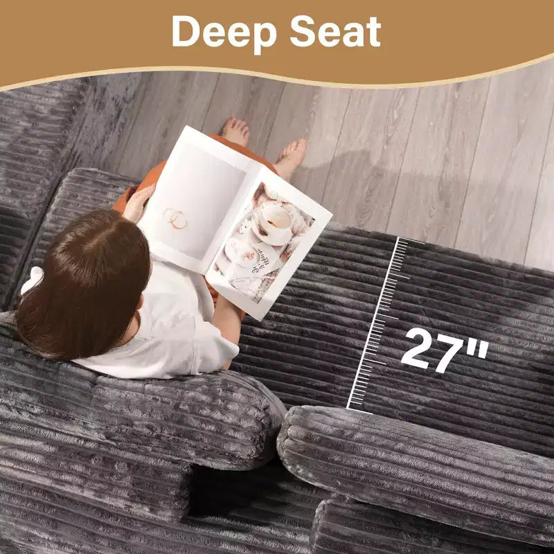 Canapé modulaire HOMELUX en U, profondeur d'assise de 27", canapés modernes et minimalistes pour salon, style 2