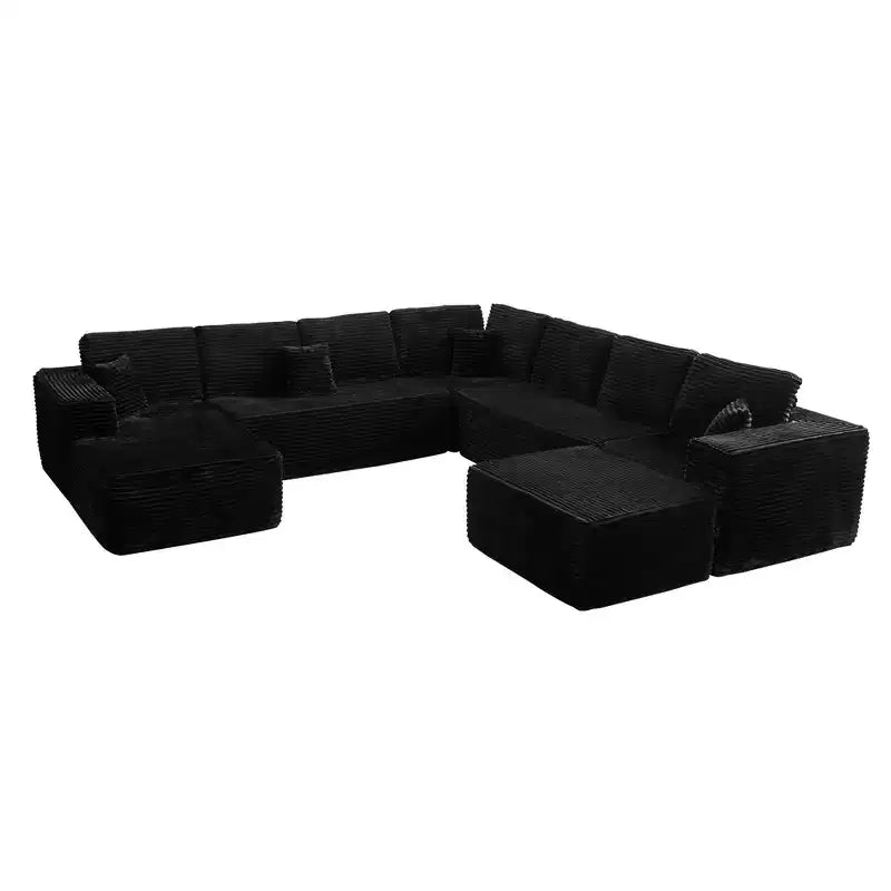 Canapé modulable en forme de U HOMLUX, 27 places assises, canapé moderne et minimaliste pour salon, style 4