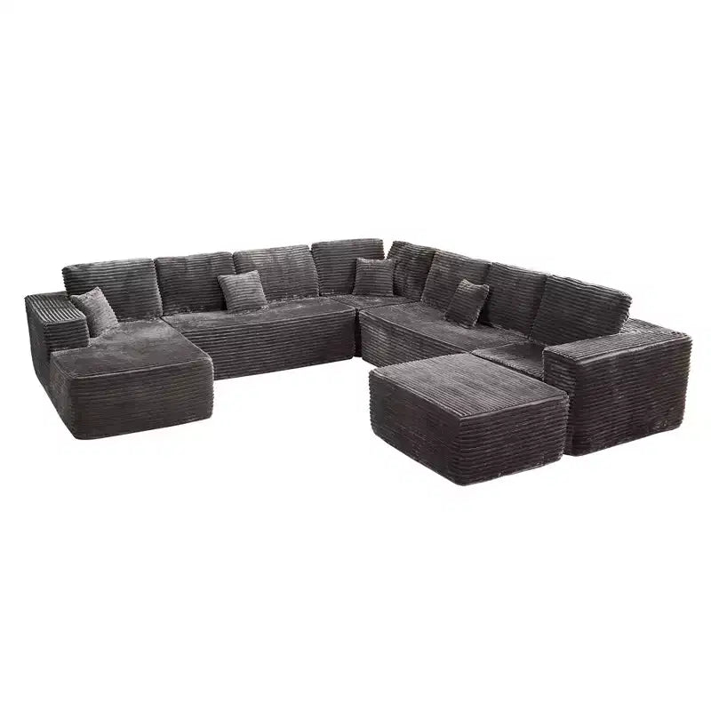 Canapé modulable en forme de U HOMLUX, 27 places assises, canapé moderne et minimaliste pour salon, style 4