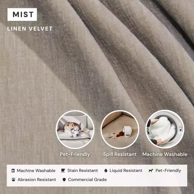Canapé d'angle modulable 3 places lavable brume | Assise Memorix+ | Oreiller profilé