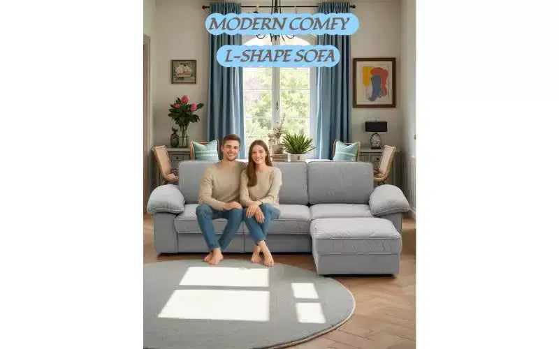 Canapé d'angle modulable moderne en velours Cleo 105,5 po à 4 places GDFStudio