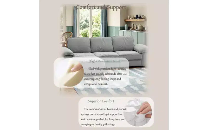 Canapé d'angle modulable moderne en velours Cleo 105,5 po à 4 places GDFStudio